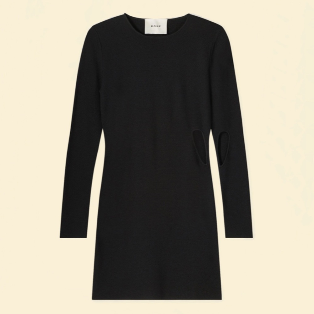 ROHE x Christie Tyler Black Knit Cut Out Mini Dress $398 NWT Sz 36